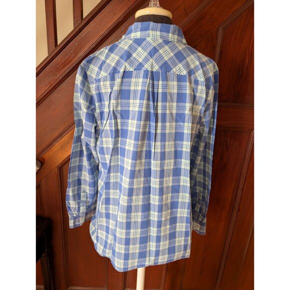 Talbots Womens Blue & Green Plaid Button-Down Long Sleeve Shirt Size L - Picture 3 of 7